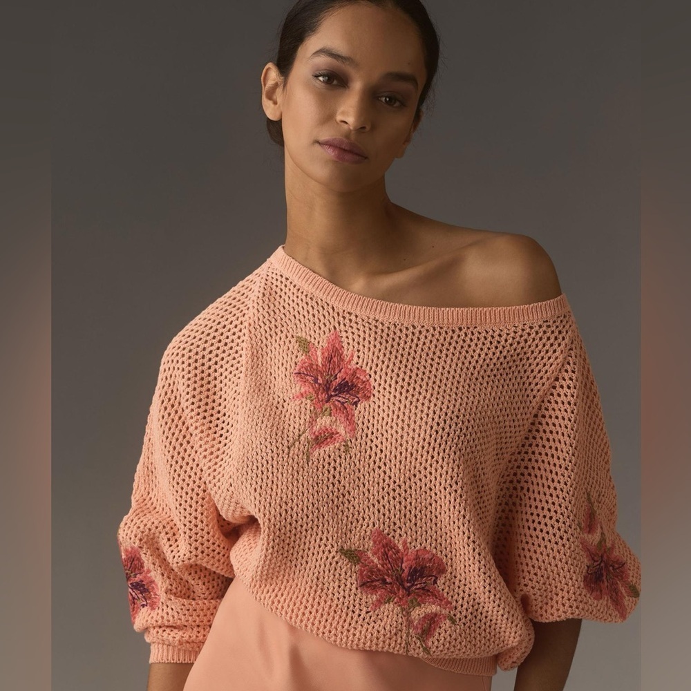 Anthropologie Pilcro Open-Stitch Sweater Size XS NWT - Picture 2 of 14